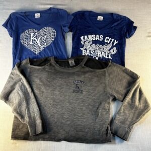 PINK Victoria's Secret Kansas City Royals MLB Shoulder Crop Top Womens M‎ Bundle